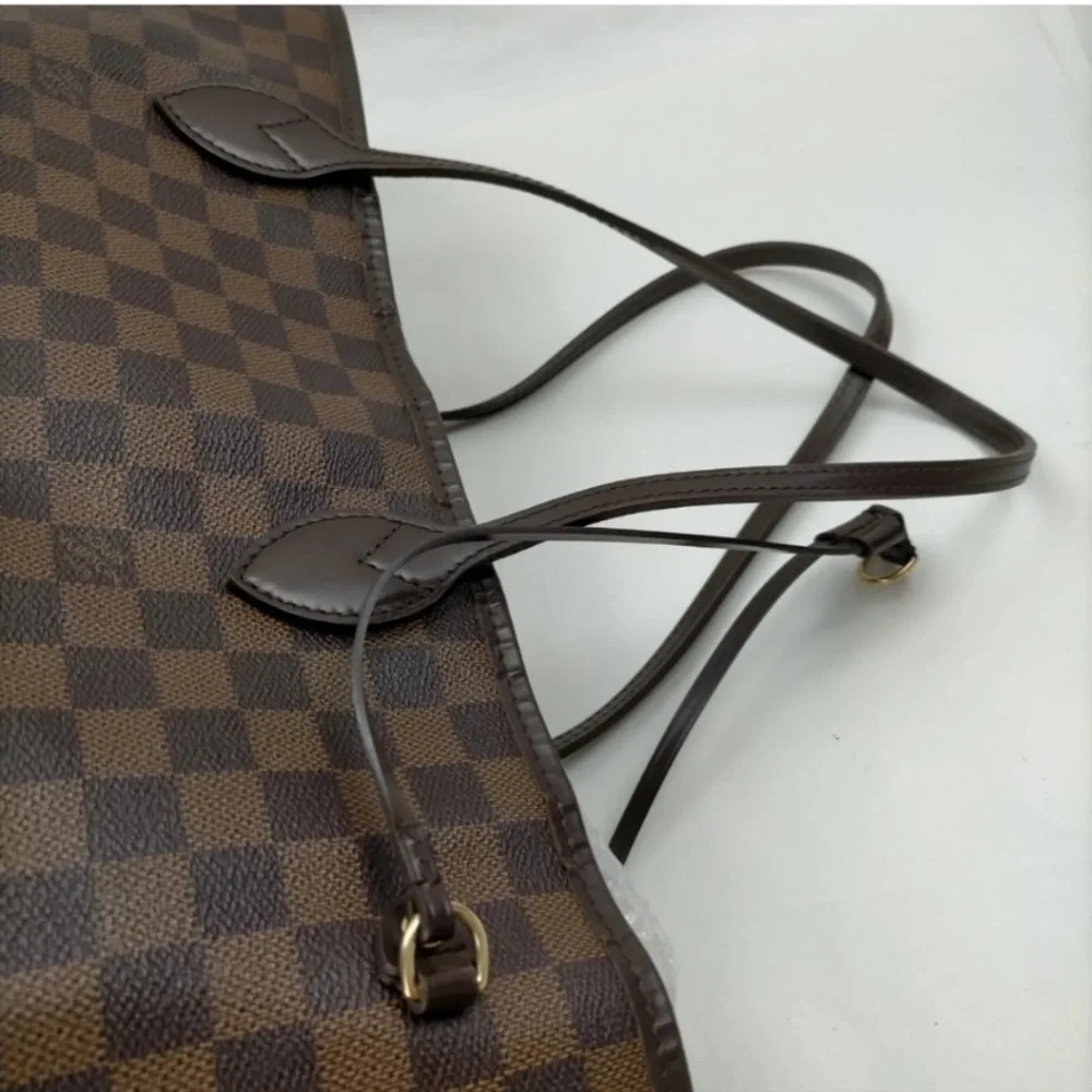 Louis Vuitton Neverfull GM Damier Ebene Tote Handbag Red Organizer Insert w COA - Picture 11 of 17